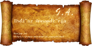 Ihász Annamária névjegykártya